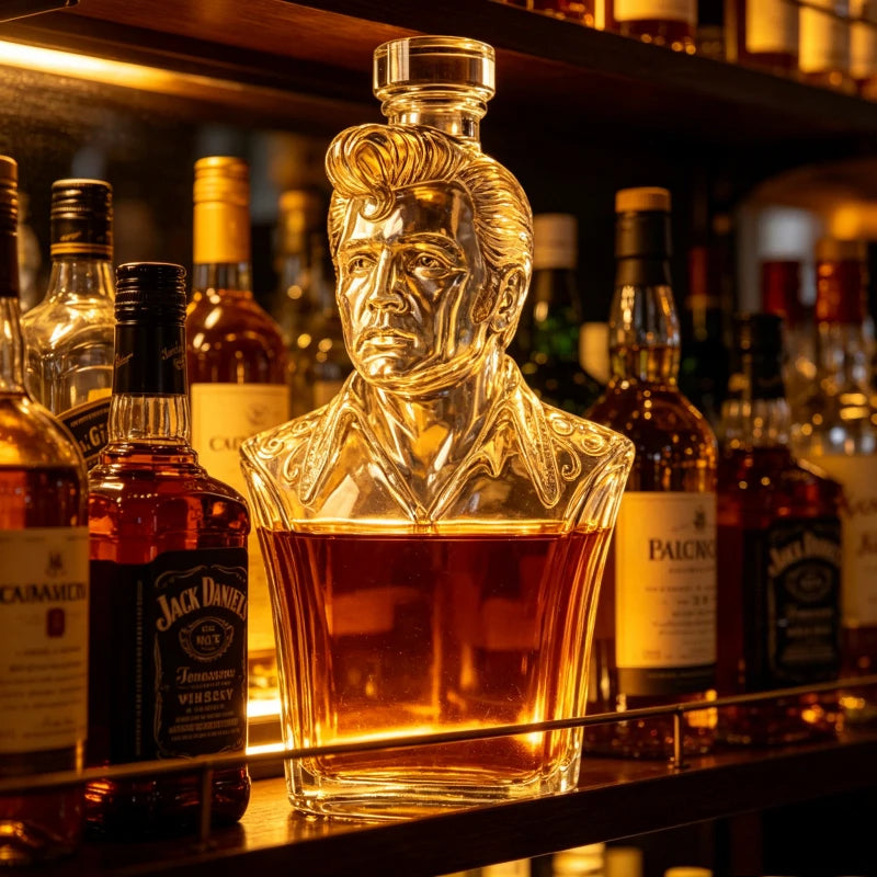 Novelty Human Bust Whiskey Decanter Glass Liquor Bottle for Scotch Whiskey Bar Home Decoration Ornament