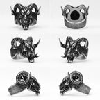 Retro Demon Satan Skull Men Rings Stainless Steel Punk Gothic Women Jewelry Fashion Accessories Halloween Gift Wholesale