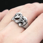 PENDRA CrySmile Stainless Steel Cry and Smile Ring
