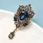 PENDRA Versailles Vintage Rhinestone Flower Brooch