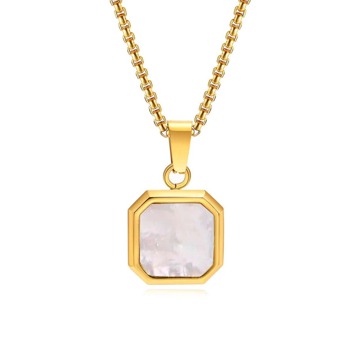 PENDRA Square Stone Natural Pendant Necklace