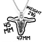 PENDRA Bull OX Skull Steel Necklace