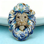 PENDRA Noble Lion Rhinestone Zodiac Brooch