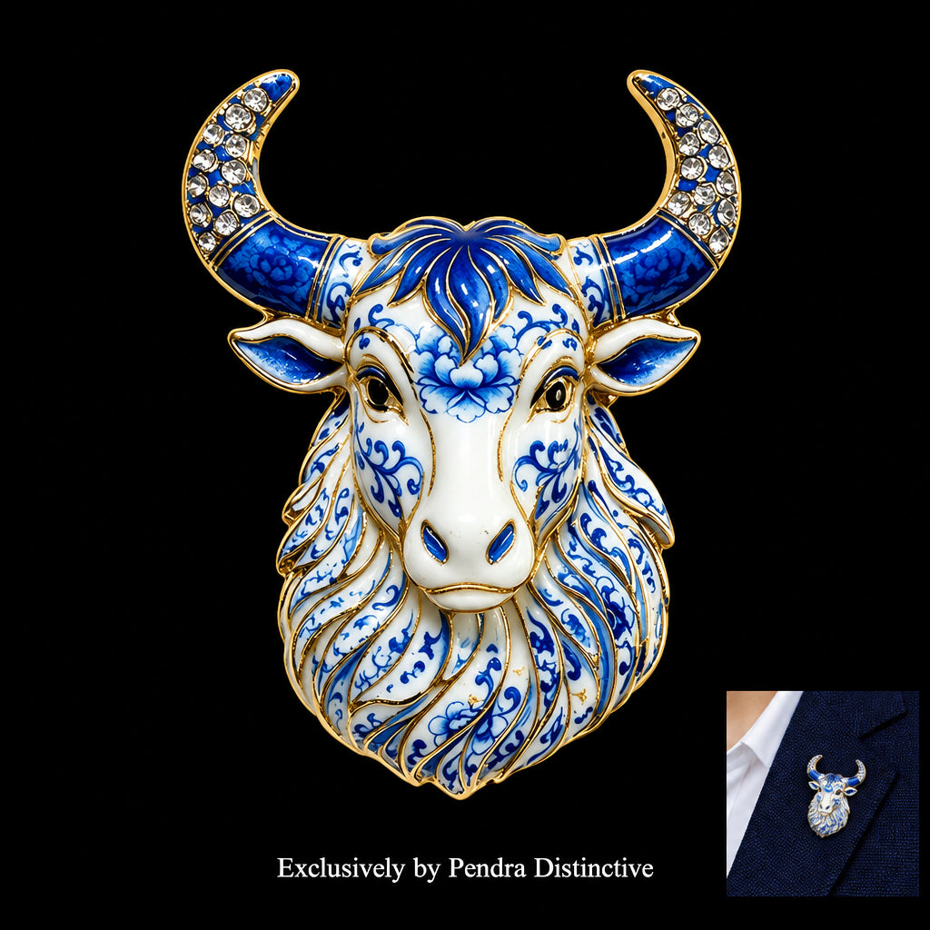 PENDRA Zodiac Porcelain Animal Brooch