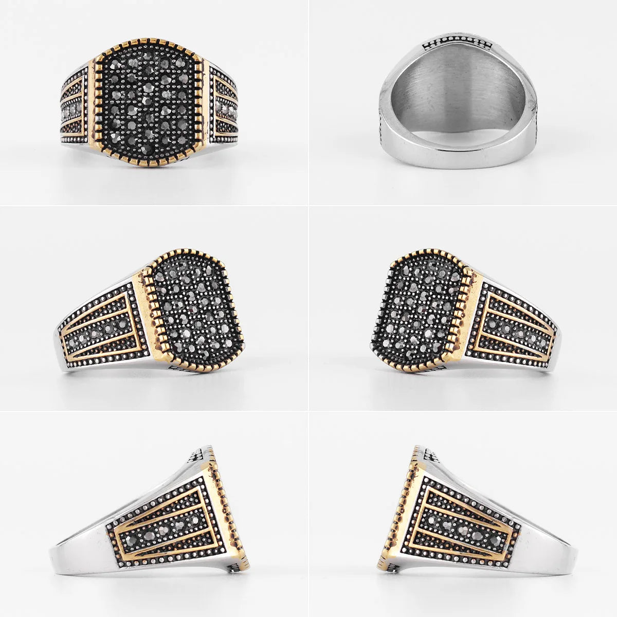 PENDRA Golden Rhinestone Trnedy Steel Ring