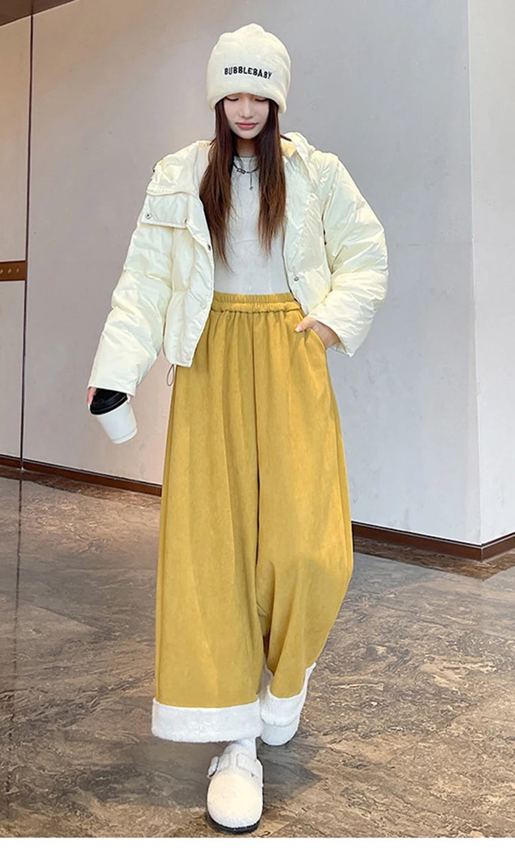 PENDRA Corduroy Splicing Lamb Pants