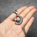 PENDRA Patron Saint Wolf Steel Necklace