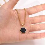 PENDRA Black Gold Pendant Necklace