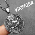 PENDRA Pirates Sided Carving Steel Necklace