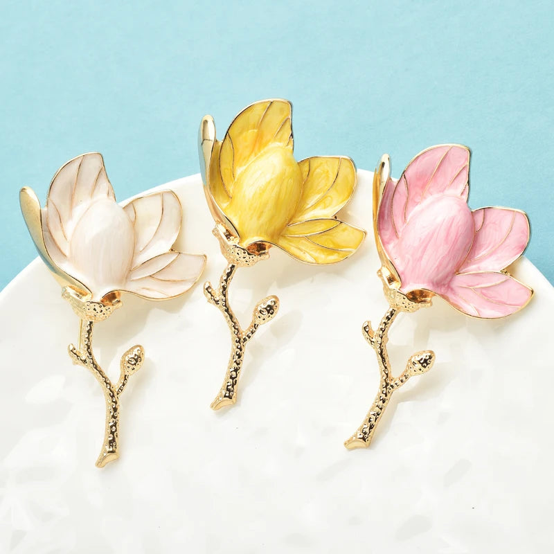 PENDRA Magnoliette Charming Magnolia Flower Brooch