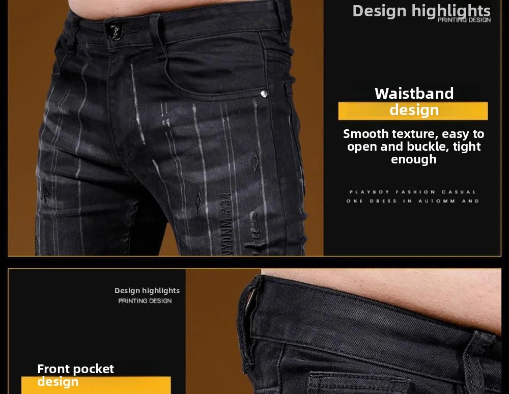 PENDRA Cowboy Black Letter Pants