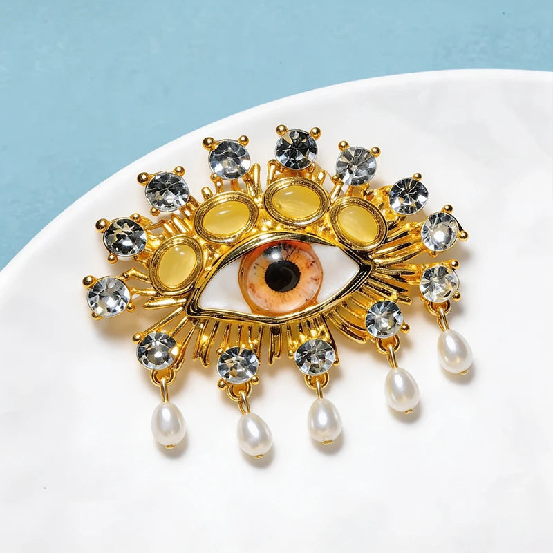 PENDRA Charming Blue Eye Brooch