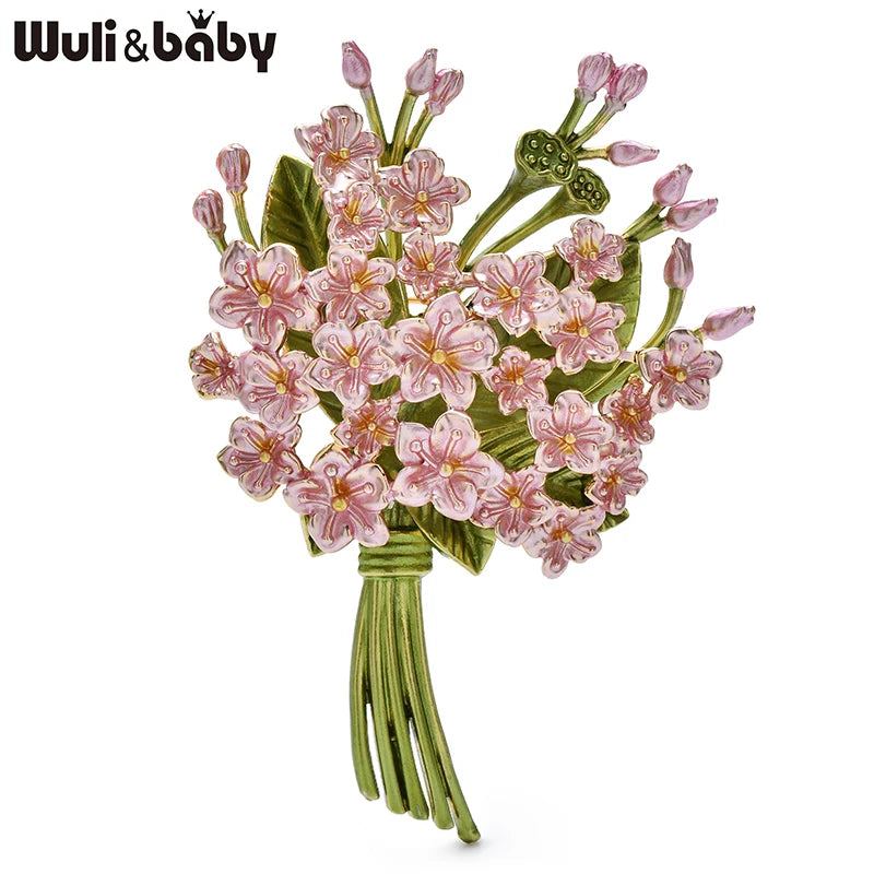 PENDRA Bouquetta 3-Color Enamel Flower Bouquet Brooch