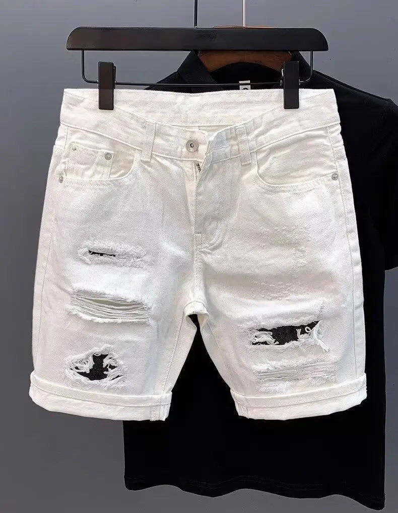 PENDRA Cat Beard Ripped Shorts