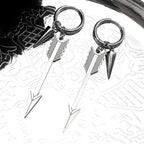 Longbow Archery Rivet Earrings For Women Men Stainless Steel Silver Color Sword Hiphop Party Male Dangle Earring Jewelry Gifts