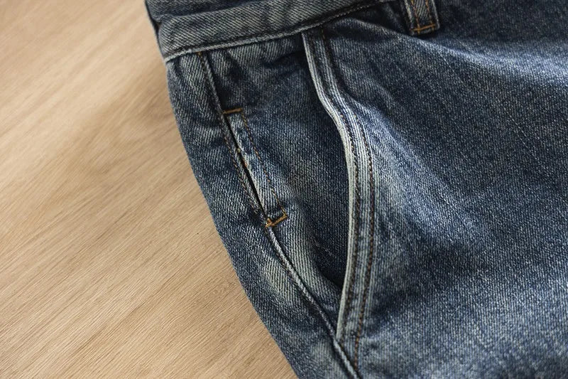 Wholesale 2022 New Hong Kong Style Spliced Ork Clothes Harem Pants Brand Solid Versatile Loose Legged Men Cowboy Baggy Jeans