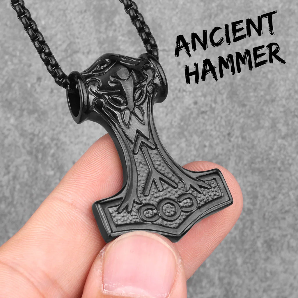 PENDRA Thor's Hammer Boyfriend Steel Necklace