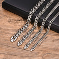 6-12MM Cuban Chain Mens Bracelet,Waterproof Stainless Steel Curb Link Chain Wristband,Punk Jewelry Gifts