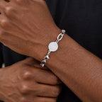 Saint Benedict Bracelet for Men,Gold Silver Color Stainless Steel Link Chain Wristband,Catholic Christian Medal Jewelry Gift