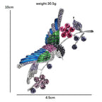 PENDRA Hummingara Full-Crystal Hummingbird Brooch