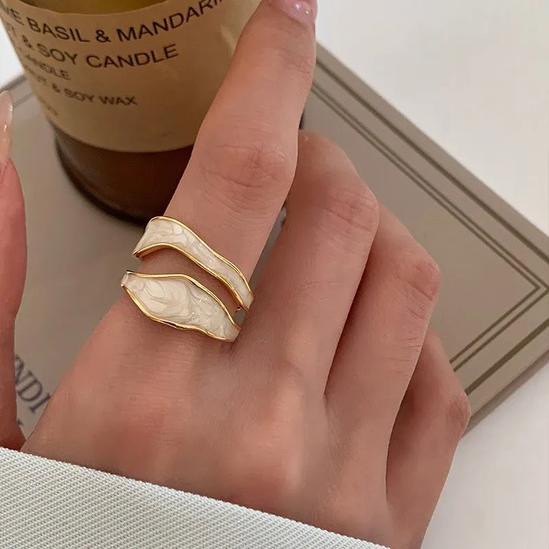 VENTFILLE 925 Sterling Silver Double Layer Vintage Twisted Ring For Female Gift Trend Open Adjustable Design Jewelry Wholesale