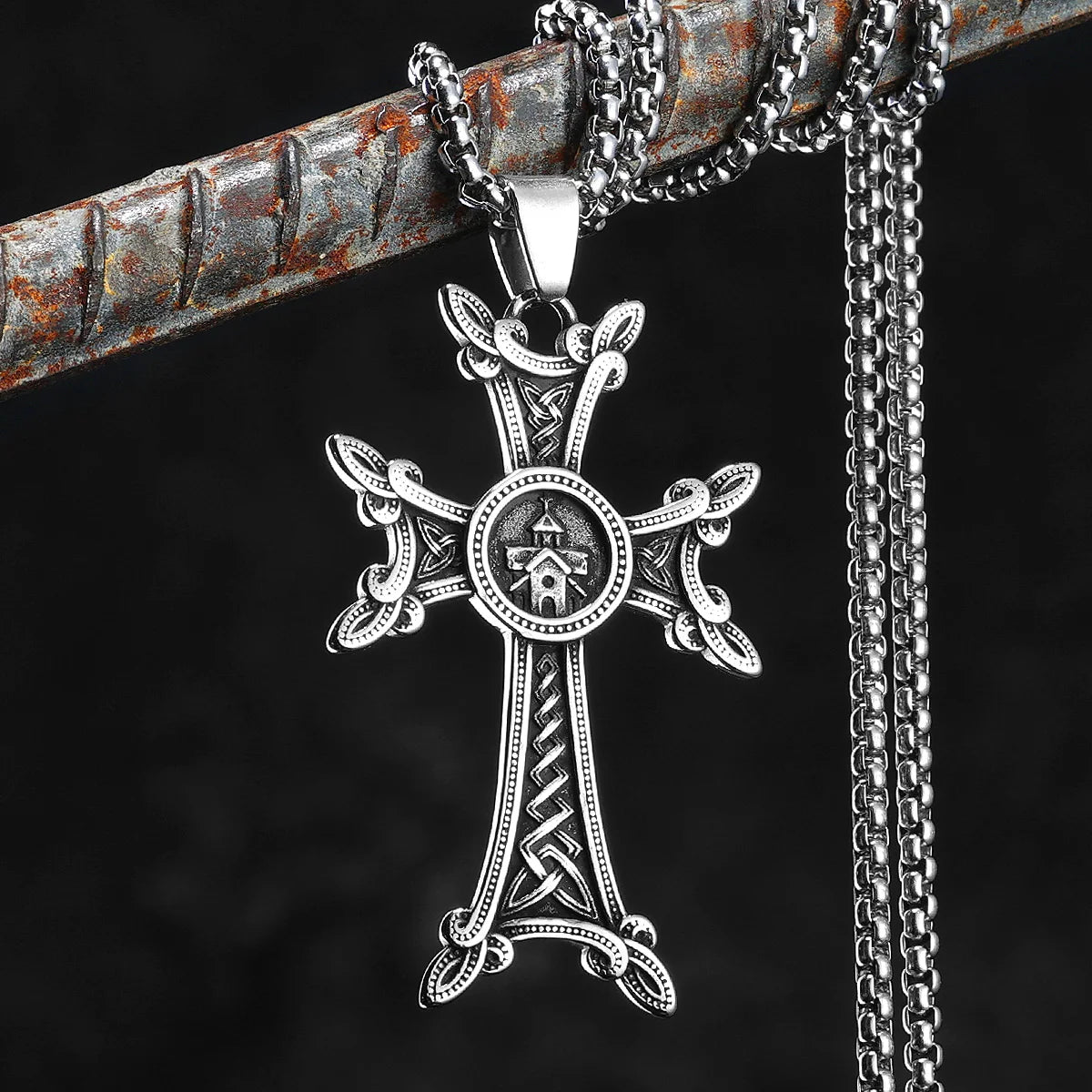 PENDRA Nordic Celtic Knot Steel Necklace