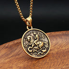 PENDRA Dragonslayer Saint George Pendant Necklace