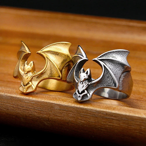 PENDRA Batgoth 316L Stainless Steel Gothic Bat Ring