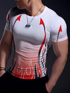 PENDRA Printed Urban Short-Sleeve Running T-Shirt