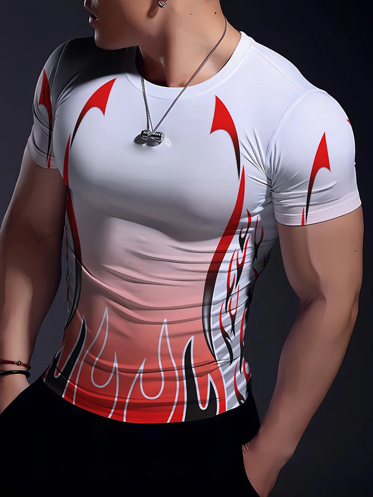 PENDRA Printed Urban Short-Sleeve Running T-Shirt