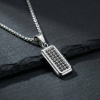 Stylish Men's Geometric Pendant Necklace for Men,314L Stainless Steel Square Pendant Necklace,Birthday Party Gift for Him Dad