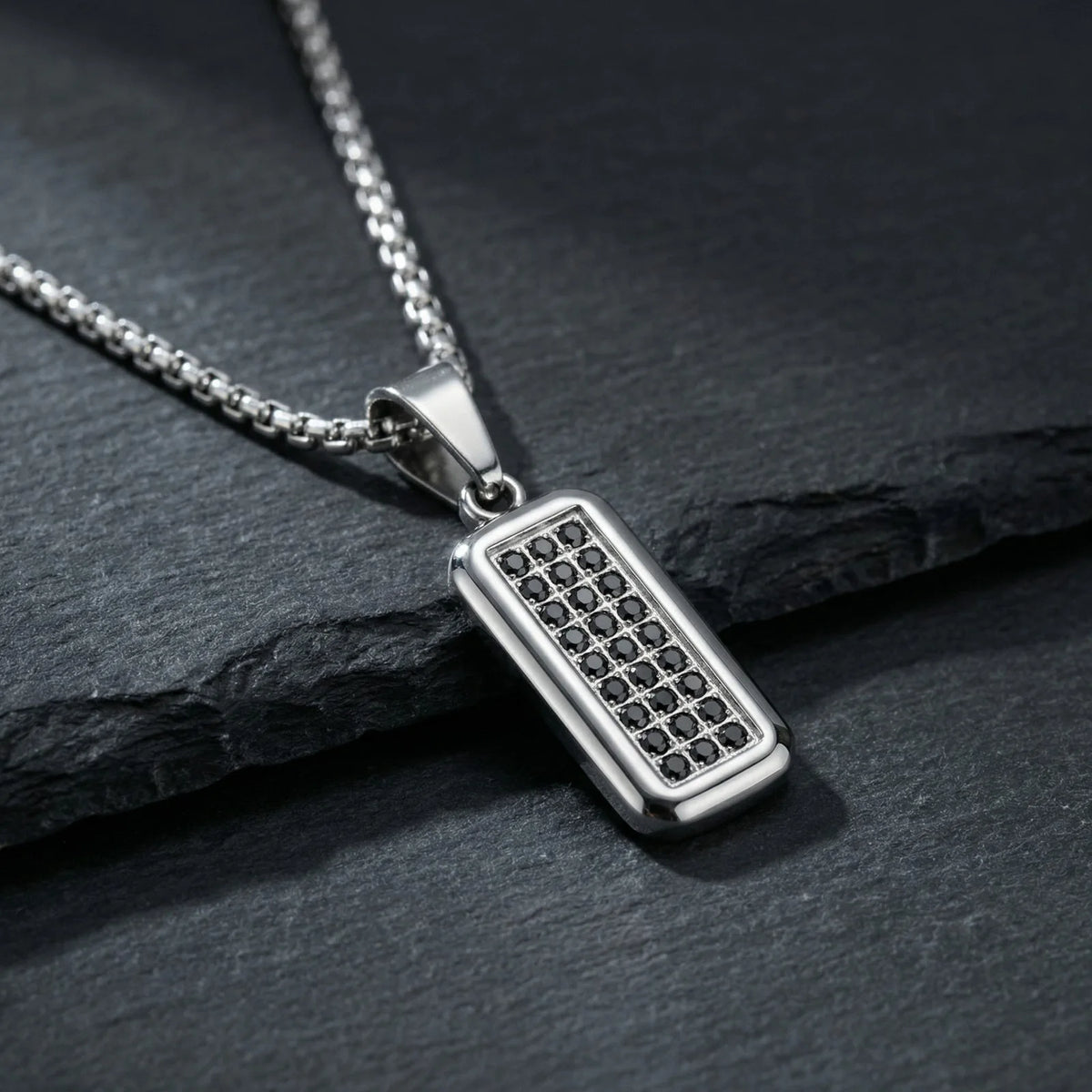 Stylish Men's Geometric Pendant Necklace for Men,314L Stainless Steel Square Pendant Necklace,Birthday Party Gift for Him Dad