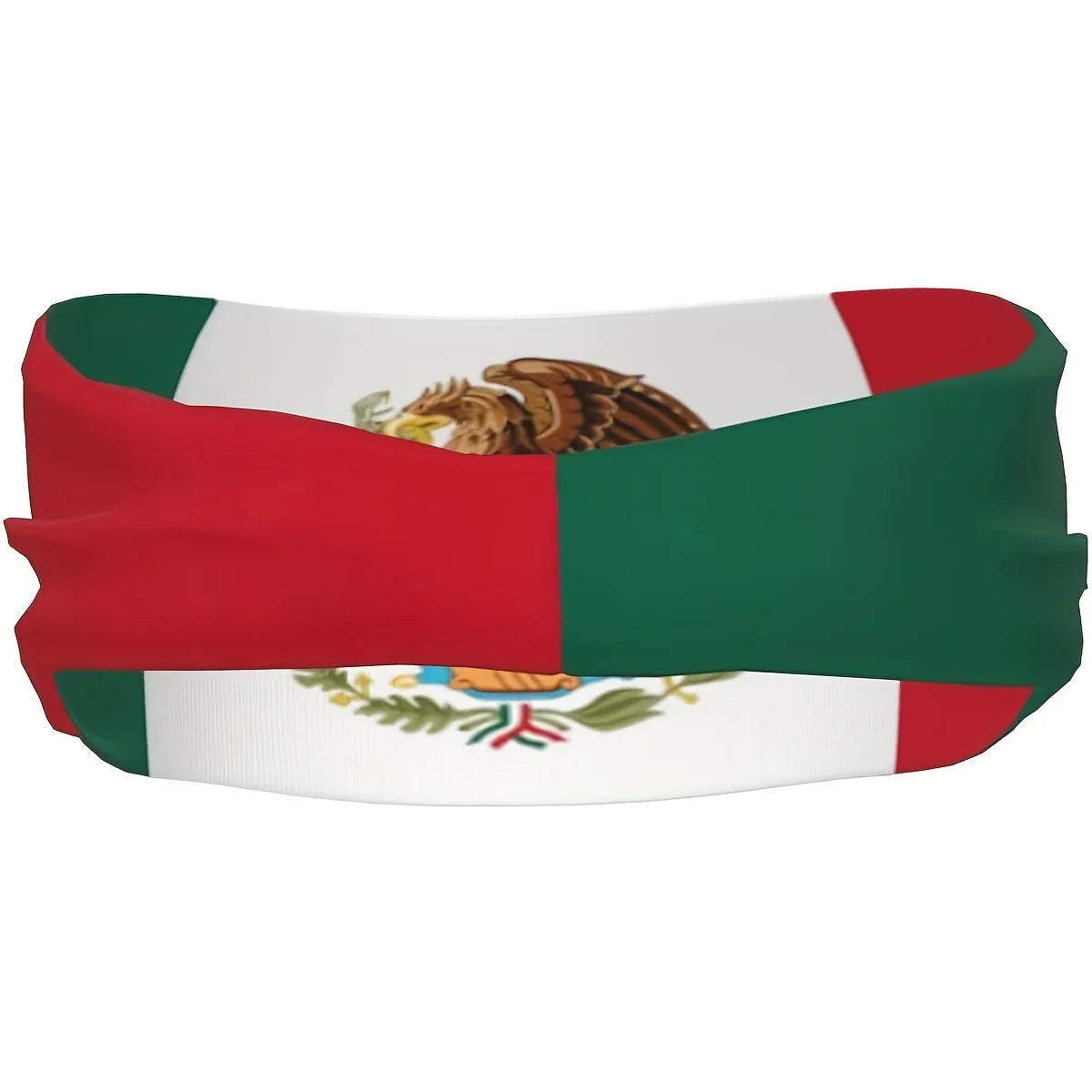 1pc Mexican Flag Sweat Absorbent Headband for Yoga & Running - Unisex Sports Hairband with Vibrant Green, White & Red Stripes an