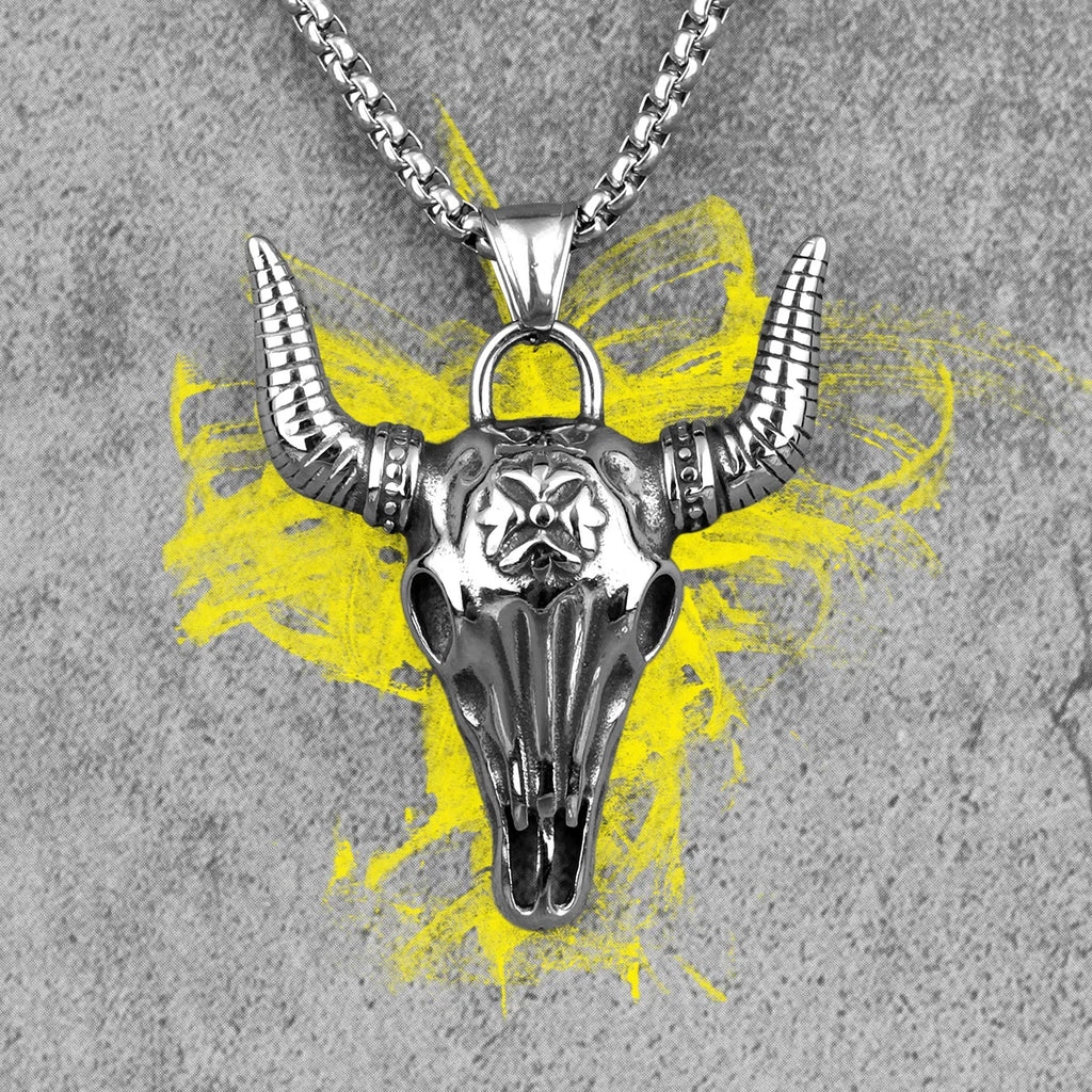 PENDRA Cattle Skull Boyfriend Steel Necklace