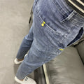 Summer Luxury Korean Style Stretch Grey Men's Slim Trousers Classic Streetwear Casual Designer Cowboy Boyfriend Jeans for Men