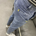 Summer Luxury Korean Style Stretch Grey Men's Slim Trousers Classic Streetwear Casual Designer Cowboy Boyfriend Jeans for Men