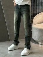 Spring Summer New Vintage Casual Slimming Straight-Leg Pants Washed Loose Micro-Cone Workwear Jeans for Men Man Clothes