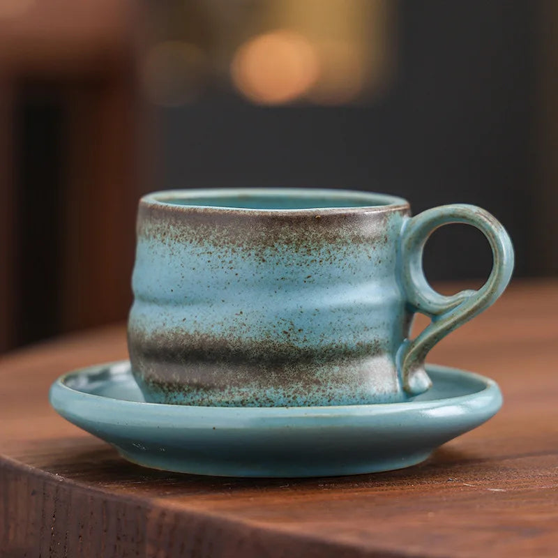 Retro kiln-changed ceramic coffee cup, Japanese handmade style ins style desktop coffee cup multi-color optional