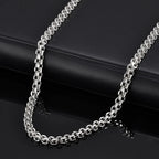 Minimalist Chain Links Necklaces for Men Boys,5MM Stainless Steel Double-Layer Rolo Links Collars,Classic Jewelry Gifts