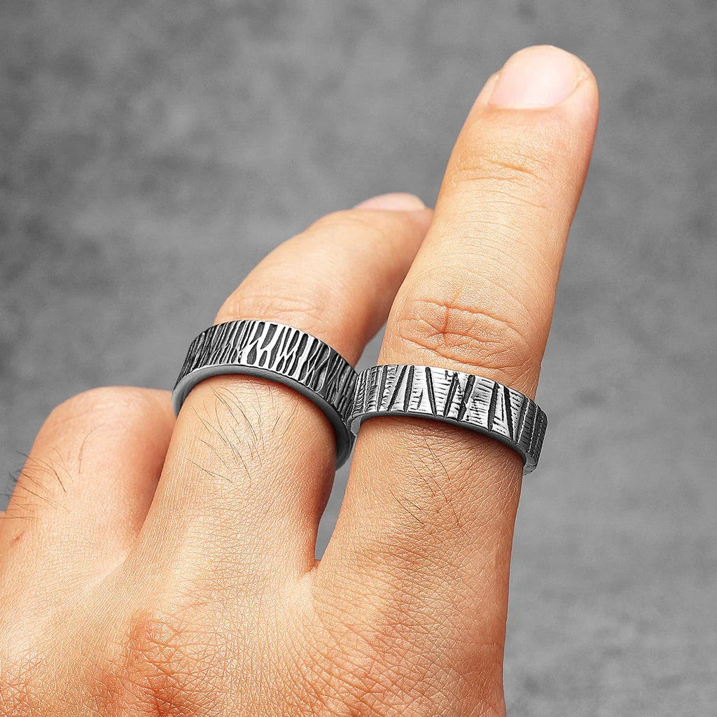 PENDRA Minimalism Aesthetic Stripe Steel Ring