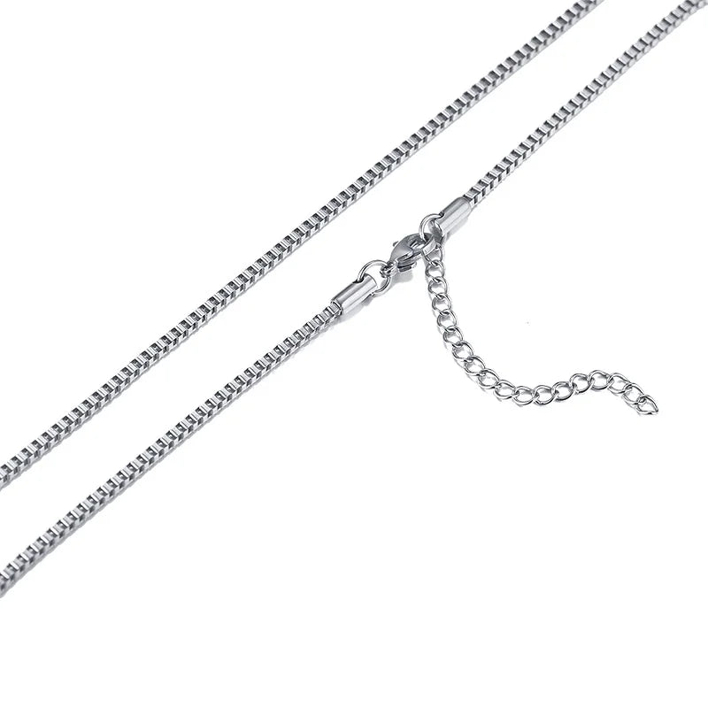 1/2/3mm Box Chain Necklaces for Men Women,Delicate Square Stainless Steel Chains Links Collars,Jewelry Gift 18To24 Inch
