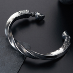 PENDRA Dragon Totem Stainless Steel Open Cuff Bracelet