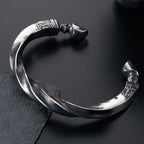 PENDRA Dragon Totem Stainless Steel Open Cuff Bracelet