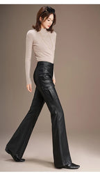 PENDRA Spicy Cargo Pocket High Waist Leather Pants