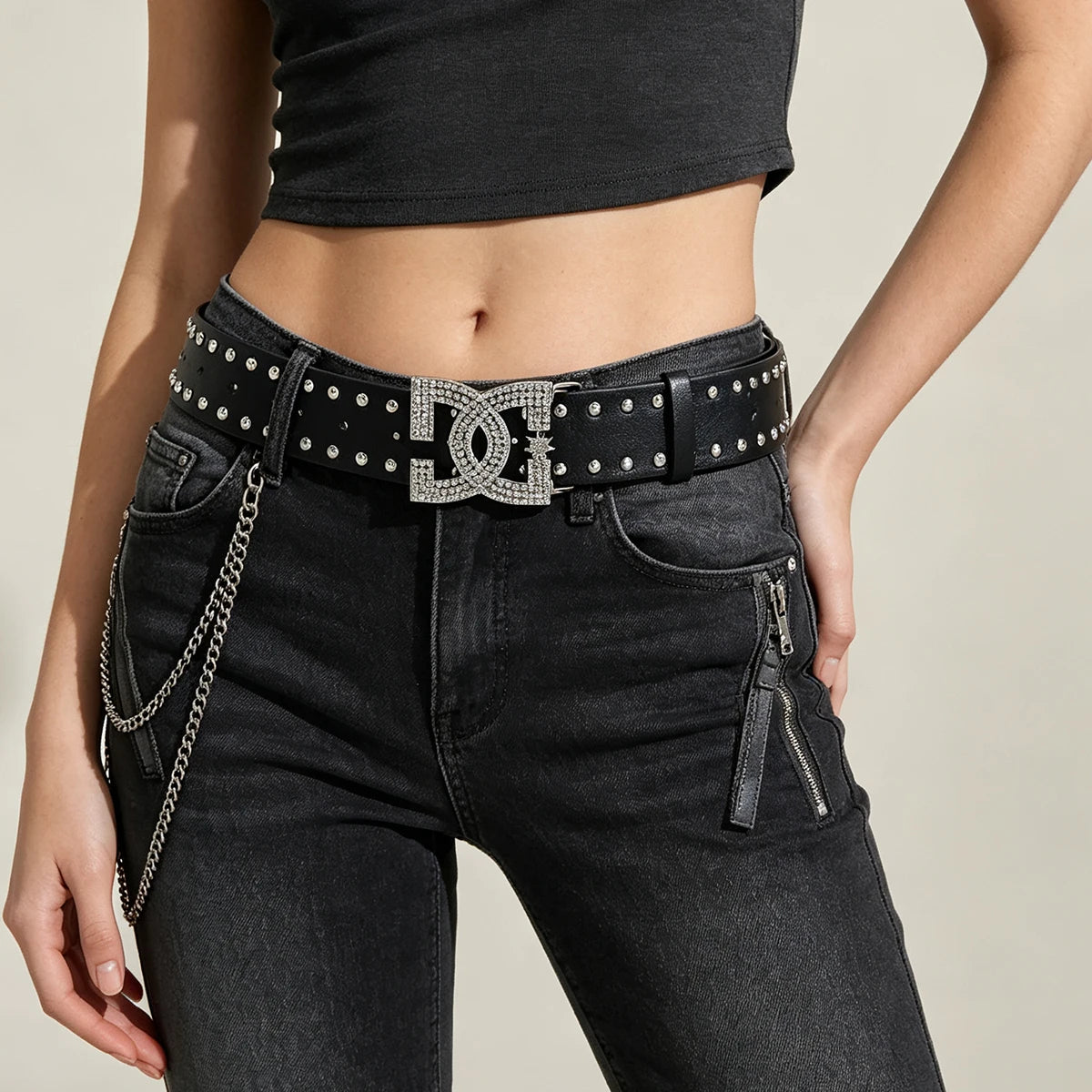 Men and Women's Heavy Punk Gothic Belts Luxury Desiner Pu Leather Belt Halloween Buckle Female Belt for Jeans Trouser Streetwear
