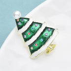 PENDRA Noelgreen Green Enamel Christmas Tree Brooch