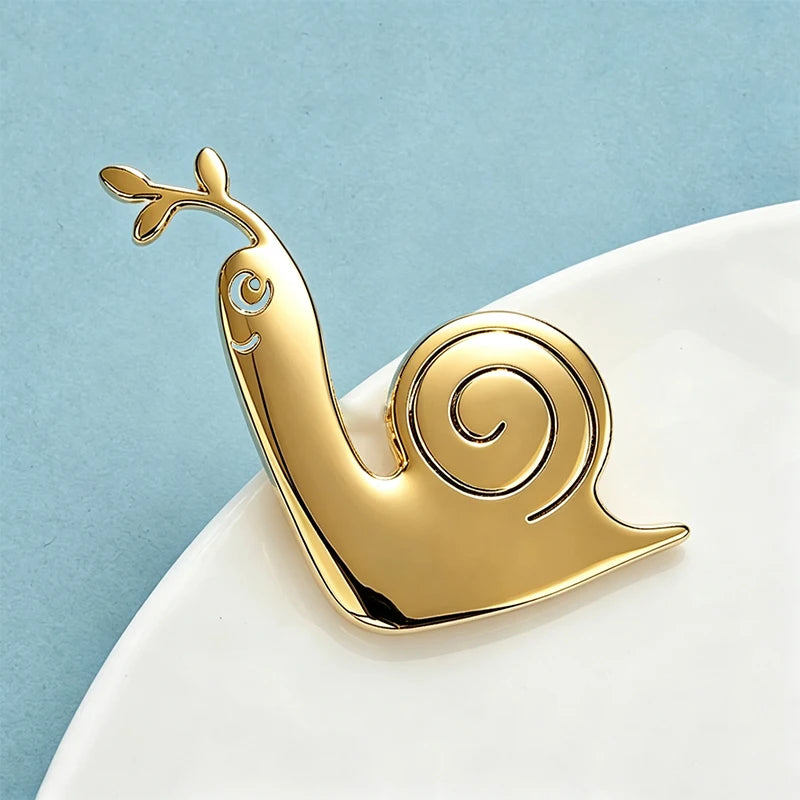 PENDRA Snail Stainless Steel Animal Brooch