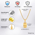 PENDRA Square Cutting Pendant Necklace