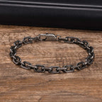 Classic Rolo Chain Bracelets for Men Boys,Vintage Waterproof Stainless Steel Chain Links Wristband,Casual Jewelry Gifts