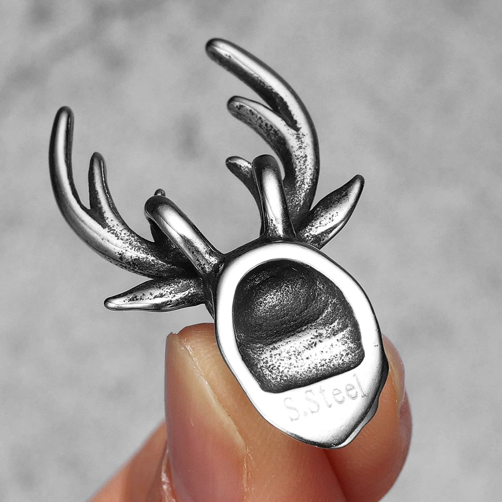 PENDRA Stag Elk Antler Steel Necklace